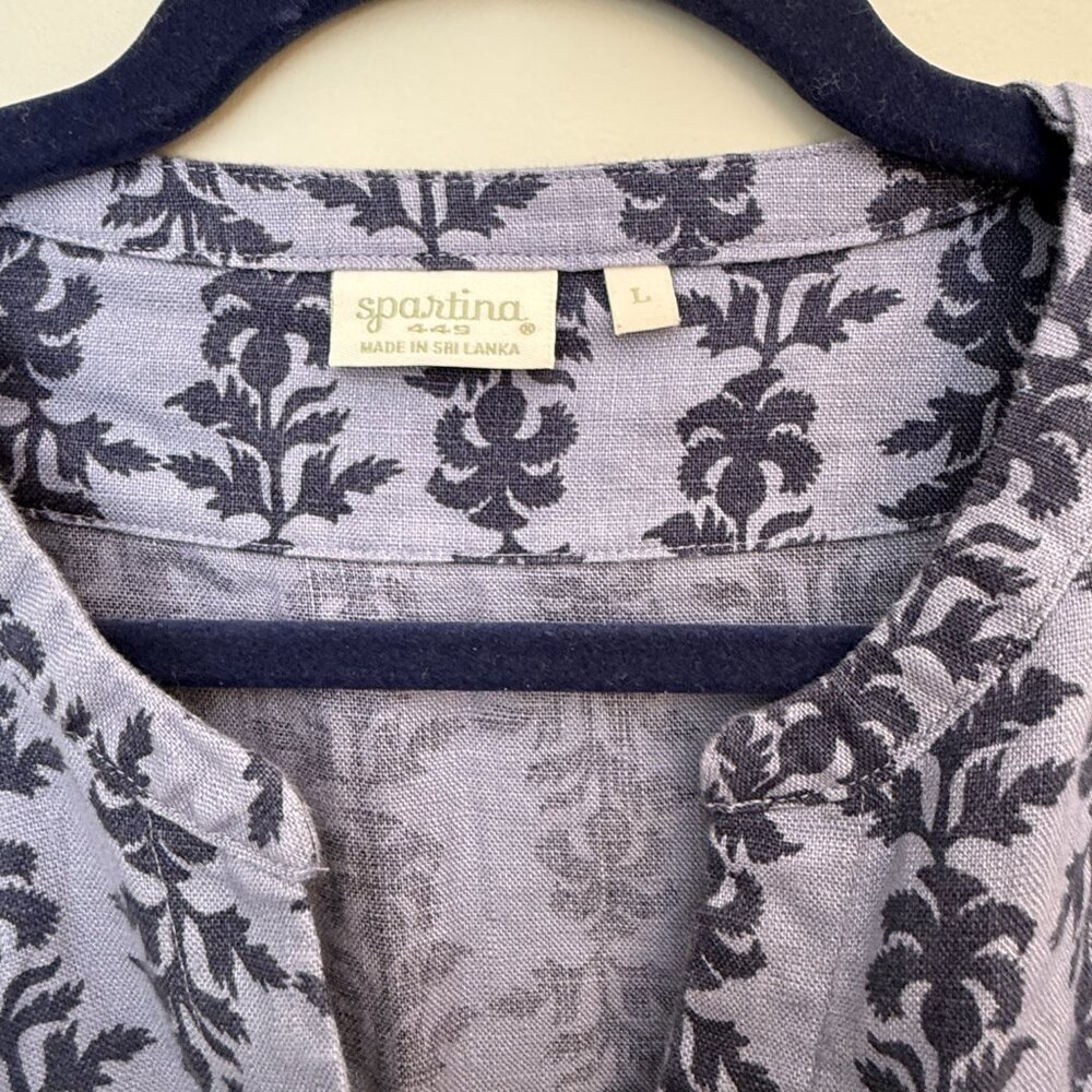 Spartina 449 Kennedy linen dress in Bellinger Thistle pattern - Picture 5 of 7